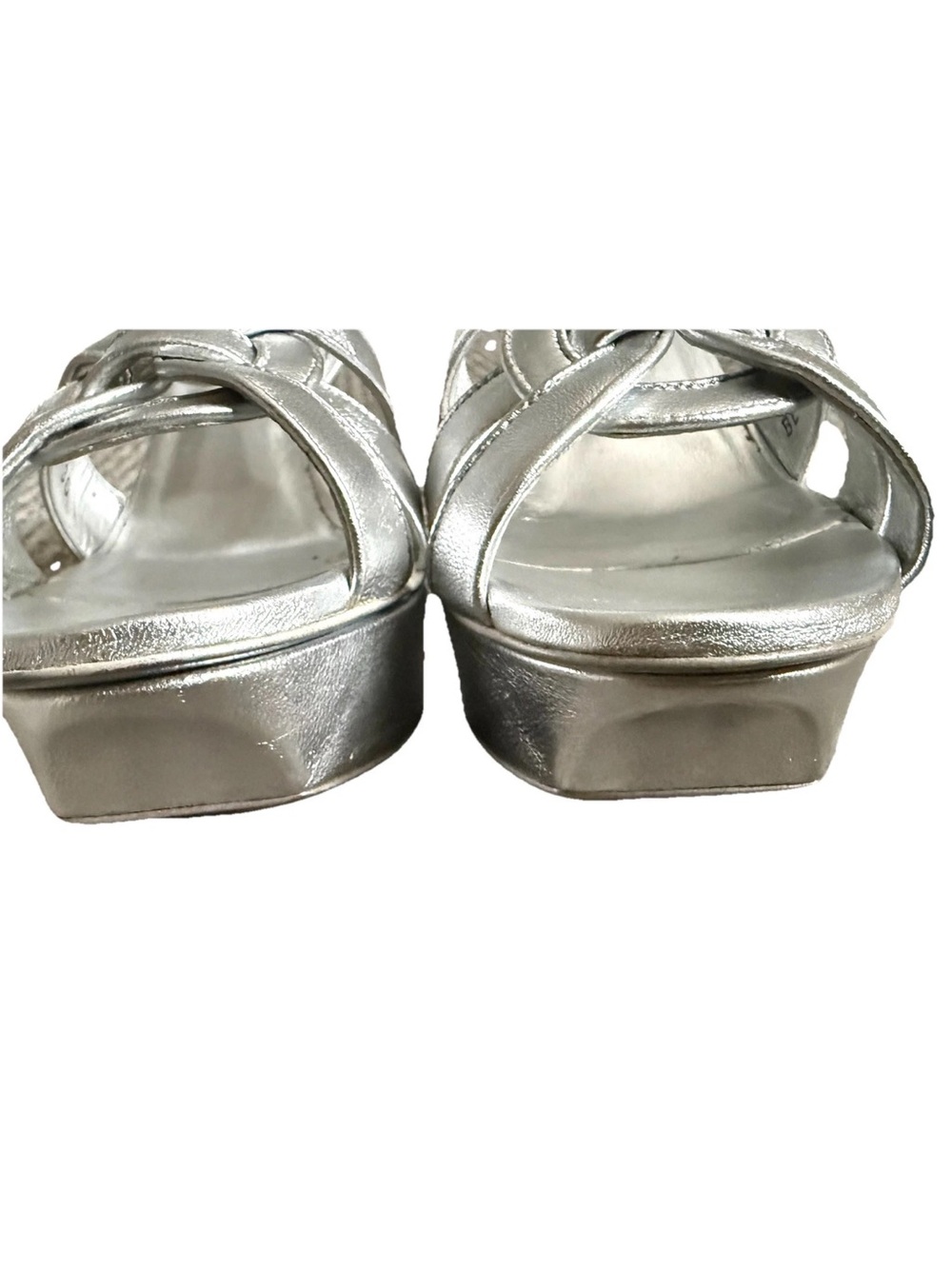 Yves Saint Laurent Metallic Silver Tribute Platform Stiletto Sandals Size 36/6 - Picture 12 of 12